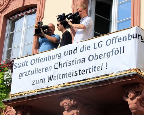 Großer Empfang für Christina Obergföll in Offenburg