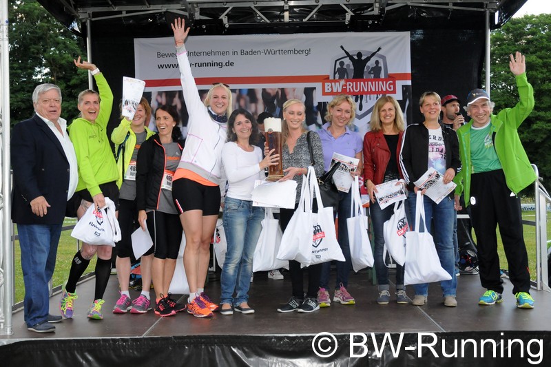 Strahlende Gesichter beim 2. AOK Firmenlauf Rastatt 