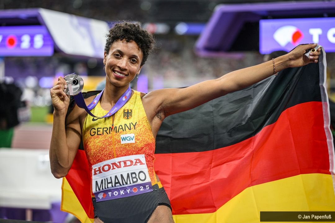Malaika Mihambo (LG Kurpfalz) mit Silber-Medaille.