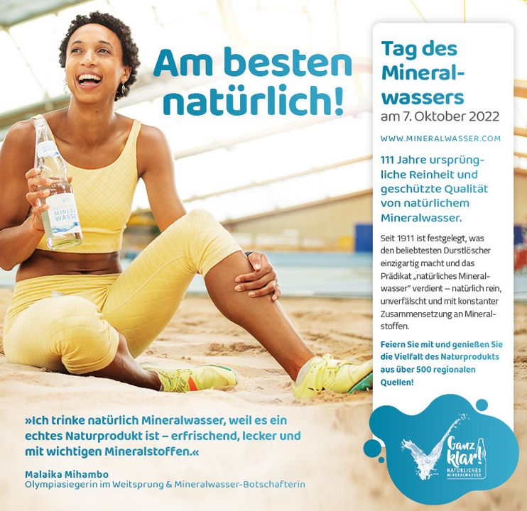 Tag des Mineralwassers mit Malaika Mihambo