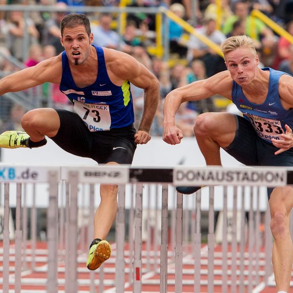 Matthias Bühler fehlt nur eine Zehntel für das 110 Meter Hürden Finale