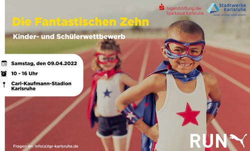 Die Fantastischen Zehn in Karlsruhe - Kindersportwettbewerb am 09.04.2022