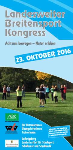  Landesweiter Breitensportkongress am 23. Oktober 2016 in Ludwigsburg