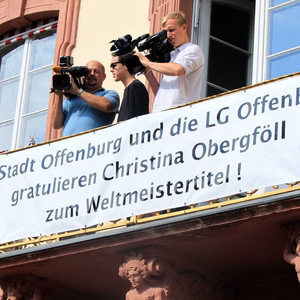 Großer Empfang für Christina Obergföll in Offenburg