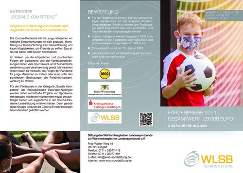 Förderpreise der WLSB-Sportstiftung für baden-württembergische Sportvereine