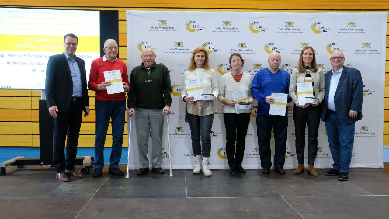 BW-Athlet:innen Ü50 wurden für internationale Titel geehrt