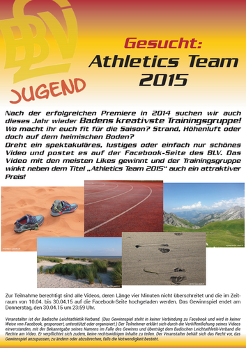 Aktion „Athletics Team 2015“!