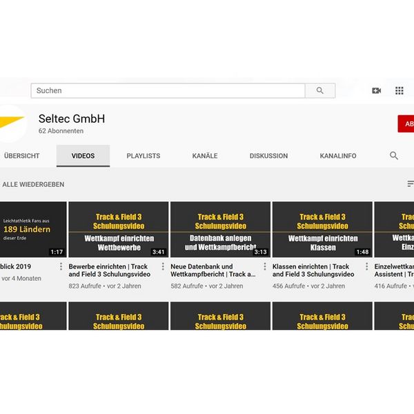 Seltec YouTube-Kanal: Track & Field 3 Schulungsvideos verfügbar