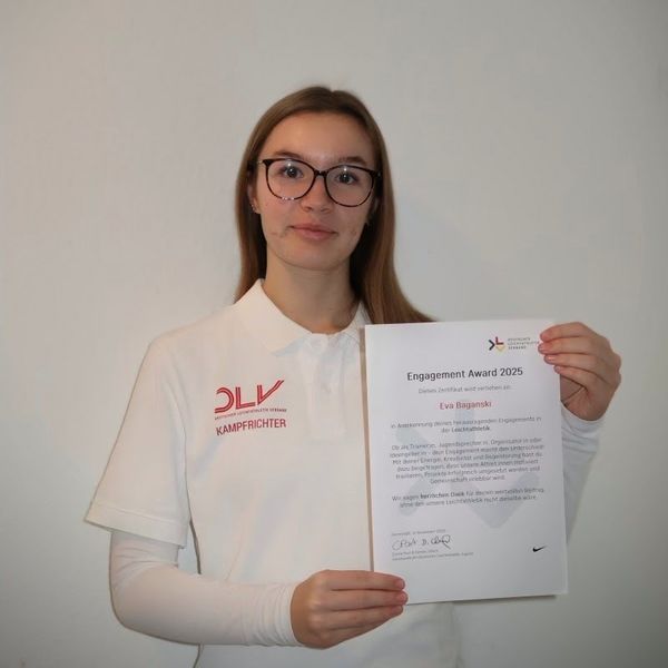 Jung, engagiert und unverzichtbar: Eva Baganski erhält Engagement Award der DLV-Jugend