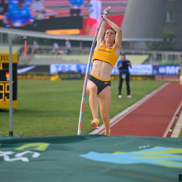 Anna Hiesinger (LAZ Ludwigsburg) sollte noch die 4,10 Meter im Stabhochsprung knacken.