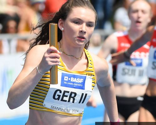 Celine Böer (LG Region Karlsruhe) bei der Bauhaus Junioren Gala 2024.