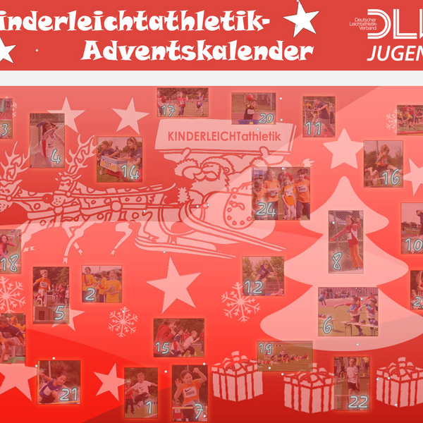 Täglich neue Spiel- und Übungsideen im KINDERLEICHTathletik-Adventskalender der DLV-Jugend