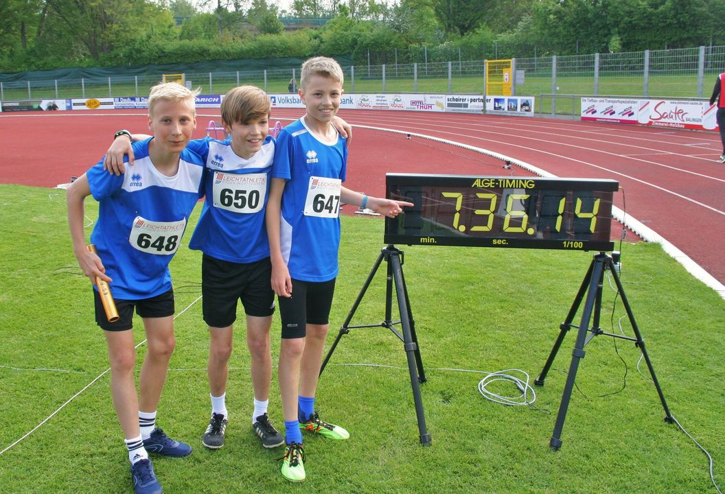Glückliche U14-Sieger: Nils Förg, Luca Rölli und Timothy Fenner von der LG Radolfzell