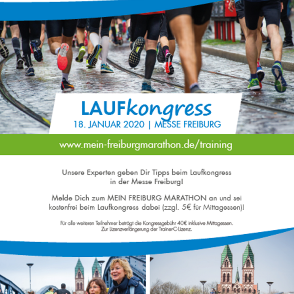 Jetzt anmelden zum 2. Laufkongress zum Mein Freiburg Marathon am 18. Januar 2020