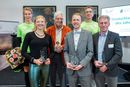 Die Preisträger in Trier (v.li.): Christina Kämmerer von den „Laufmützen Usedom“, Nachwuchs-Preisträgerin Jolanda Kallabis, Lifetime-Award-Preisträger Manfred Steffny, „Läufer des Jahres“ Richard Ringer, Heiko Nadler von den „Laufmützen Usedom“ und Armin Beyer, der den GRR-Trainerpreis erhielt.