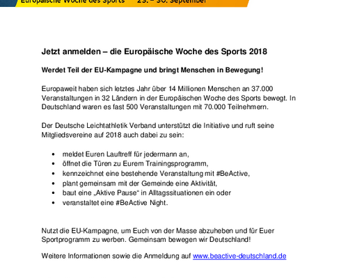 #BEACTIVE Europäische Woche des Sports