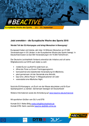 #BEACTIVE Europäische Woche des Sports