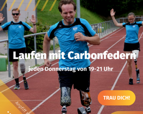Laufen mit Carbonfedern beim Anpfiff Hoffenheim e.V.