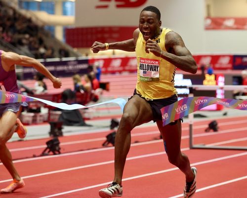 Weltrekordler Grant Holloway feiert beim INIT INDOOR MEETING über 60 Meter seine Karlsruhe-Premiere